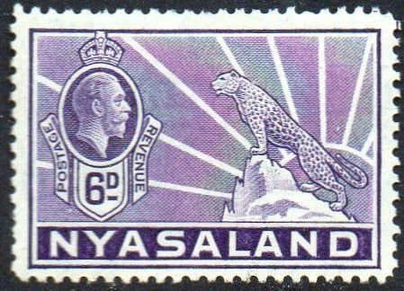 Nyasaland 1934 6d violet MH