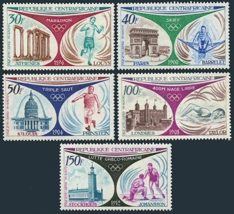 Central Africa C105-C109,MNH.Michel 304-308. Olympic Games 1896-1912.1972.
