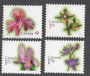 Canada #2356a-d MNH set, Various orchids, issued 2010