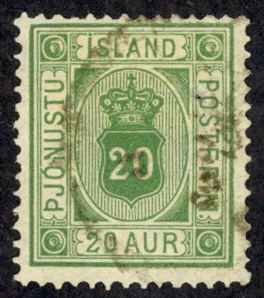 Iceland Sc# O8 Used 1876-1895 20a Official