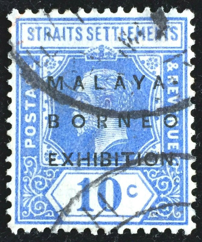 Malaya-Borneo Exhibition MBE opt Straits Settlements KGV 10c Used SG#254 M2954