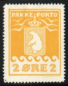 Greenland Q2, $275, 1924 2o yellow, hinged