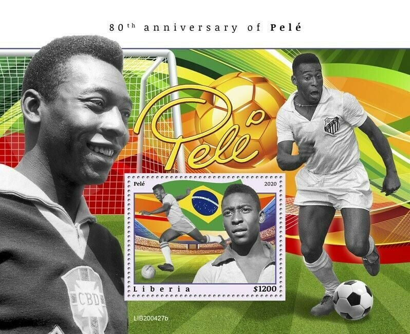 YEAR 2020/10- LIBERIA- SPORT FOOT-BALL PELE        1V complet set    MNH  T