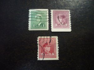 Stamps - Canada - Scott# 263,266-267 - Used Part Set of 3 Coil Stamps