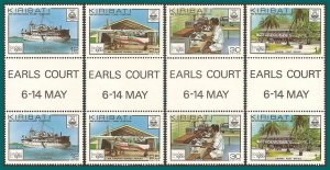 Kiribati 1980 London Stamp Expo, gutter pairs, MNH #352-355,SG112-SG115