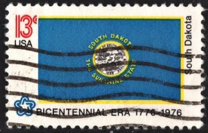 SC#1672 13¢ Bicentennial State Flags: South Dakota Single (1976) Used