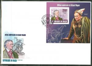 NIGER 2013 200th BIRTH ANNIVERSARY OF RICHARD WAGNER SOUVENIR SHEET FDC