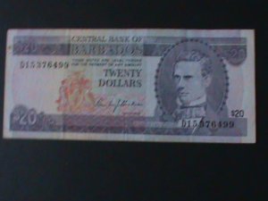 ​BARBADOS-1996-CENTRAL BANK $20 DOLLAR.LT.CIRULATED NOTE-VERY FINE LAST ONE