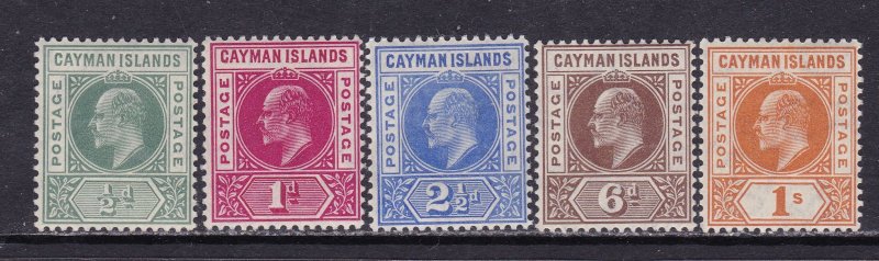 Cayman Islands Scott 8-12, 1905 KEVII Wmk Mult Crown & CA, VF, MNH. Scott $102