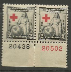 #702 Red Cross Plate Pair 20438/502