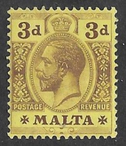 Malta # 54  King George V   - 3d. 1914  (1) Mint NH