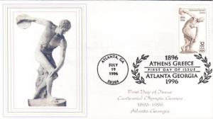 #3087 Olympic Discobolus Homespun FDC