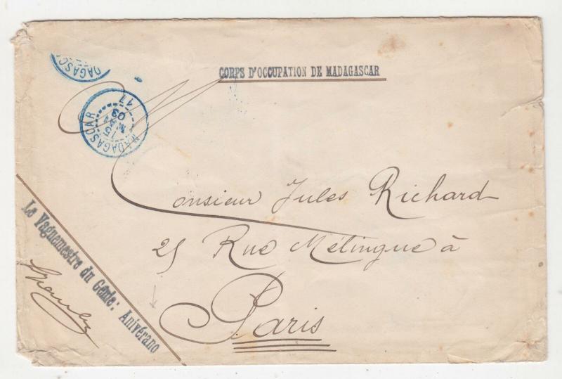 MADAGASCAR, 1903 Corps d'Occupation de Madagascar 47, cover to France.