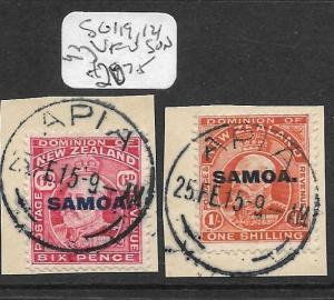 SAMOA  (P0710B) OVPT ON NZ KE 6D, 1/-  SG 119, 121  SON VFU