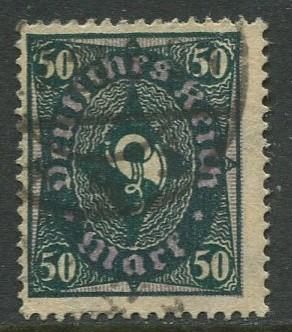 GERMANY. -Scott 184- Definitives -1921- Used - Wmk 126 - Single 50m Stamp