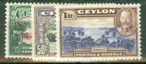 JU: Ceylon 264-74 mint CV $73.05; scan shows only a few