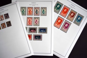 COLOR PRINTED FRENCH SE ASIA 1886-1956 STAMP ALBUM PAGES (32 illustrated pages)