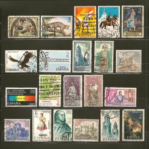 Spain Collection of 21 Different 1960's-1970's Stamps Used