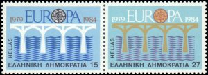 Greece #1494a, Complete Set, Pair, 1984, Europa, Never Hinged