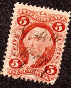 Revenue Stamp, Scott # R27c,  5c Int. Exchange . Lot 2220351 -10