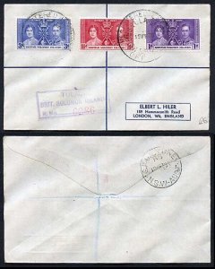 British Solomon Is 1937 Coronation on a Cover