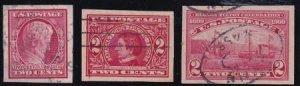 US 368, 71, 73 Early Commemoratives Used XF-SUP