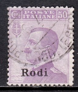 Italy (Rhodes) - Scott #9 - Used - A few short perfs - SCV $16