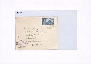 GIBRALTAR WW2 KGVI Cover *RAF CENSOR*246* 3d ROCK GB Leics {samwells-covers}YW51