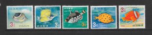 FISH - RYUKYUS #151-5 MNH