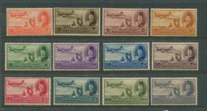 Egypt - Scott C39-C50 - Air Mail Issue -1947 - MLH - Set of 12 Stamps Stamps