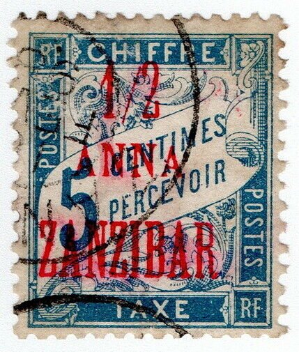 (I.B-CK) Zanzibar Postal : Postage Due (Chiffre) ½a on 5c OP