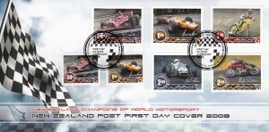 New Zealand 2009 FDC Champions of World Motorsport Set of 7