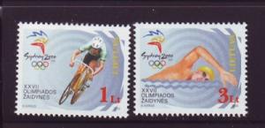 Lithuania Sc673-4 2000 Sydney Olympics stamps NH