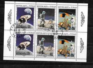 Chad sc#225f 1970 space souvenir sheet cto used xf old vintage topical stamps