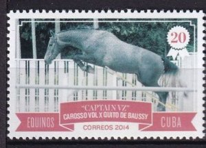 Cuba Sc# 5533 HORSES show jumping 20c  2014 MNH