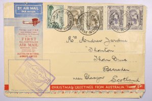 Australia 1931 Flight Cover to Scotland / Rough Edges - L40429