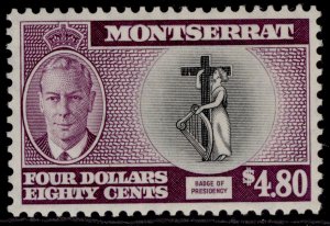 MONTSERRAT GVI SG135, $4.80 black & purple, NH MINT. Cat £30.