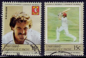 St. Vincent Grenadines,Union Island, 1984, Cricket Player- RM Ellison, 15c, used