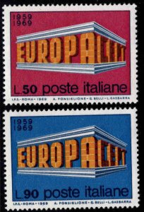 Italy Scott 1000-1001 MNH** Europa 1969 stamp set