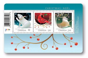 POLAR BEAR = CARDINAL = CARIBOU DEER = Christmas = SS Canada 2017 #3045 MNH
