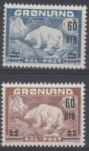 Greenland Scott 39-40 Mint hinged (Catalog Value $76.50)