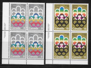 Canada 623-24 1976 Winter Olympics Plate Blocks set MNH