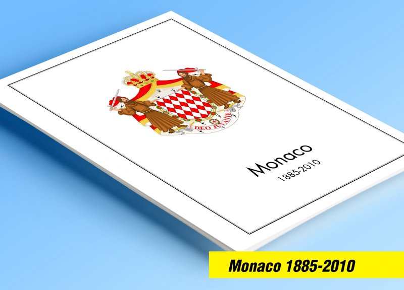 COLOR PRINTED MONACO 1885-2010 STAMP ALBUM PAGES (346 illustrated pages)