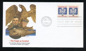 US O141 25c Official Mail UA Fleetwood cachet FDC