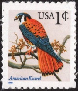 SC#3031A 1¢ American Kestrel Single (2000) SA