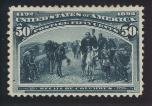 US 240 50c 1893 Recall of Columbus F-VF unused OG hinged. PSAG cert