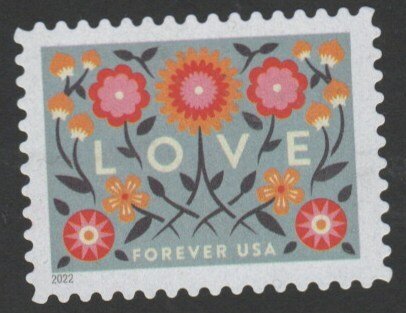 SC# 5660 - (58c) - Love - blue-gray background - Used Single, Off Paper