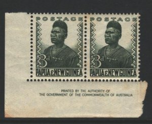 Papua New Guinea Sc#126 MNH - minor toning, creasing - corner Imprint pair