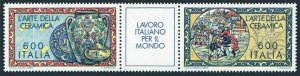 Italy 1618-1619a, MNH. Mi 1910-1911. Italian ceramics, 1985. Faience, Tile mural