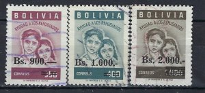 Bolivia 455-57 Used 1962 issues (an9524)